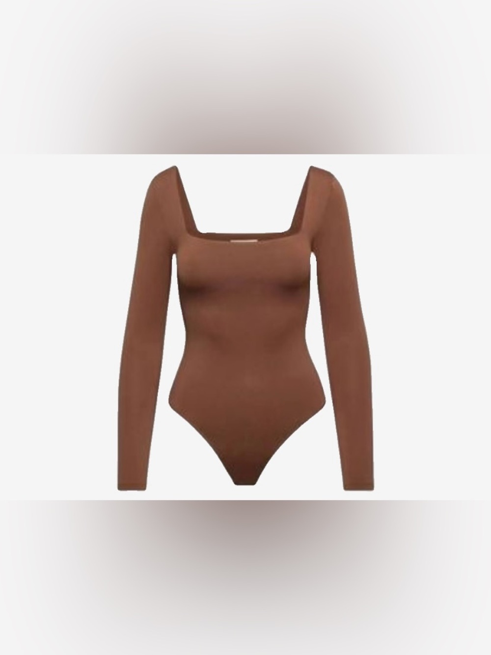 Aritzia Brown Long Sleeve Square Neck Bodysuit